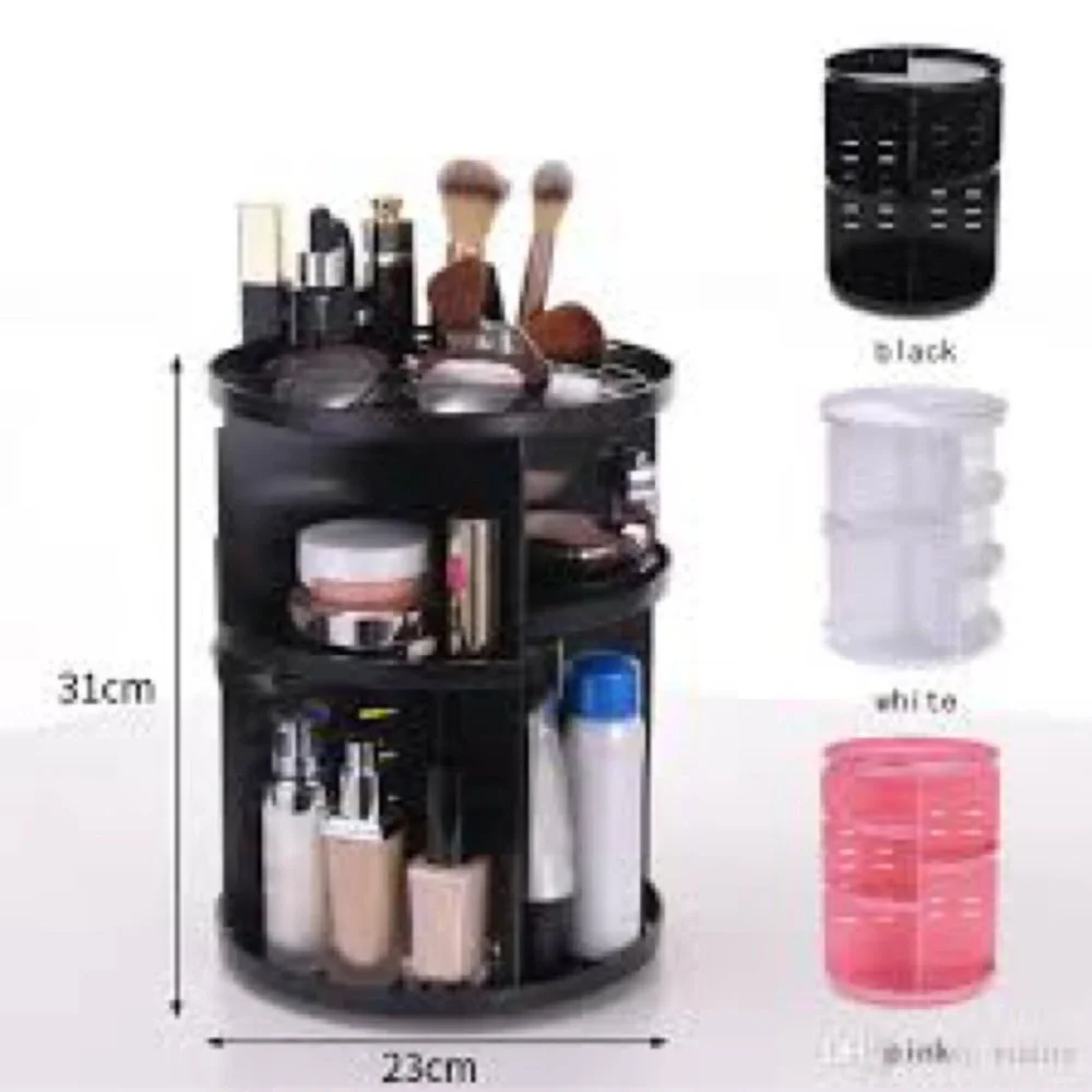 Two rotating makeup organizer
